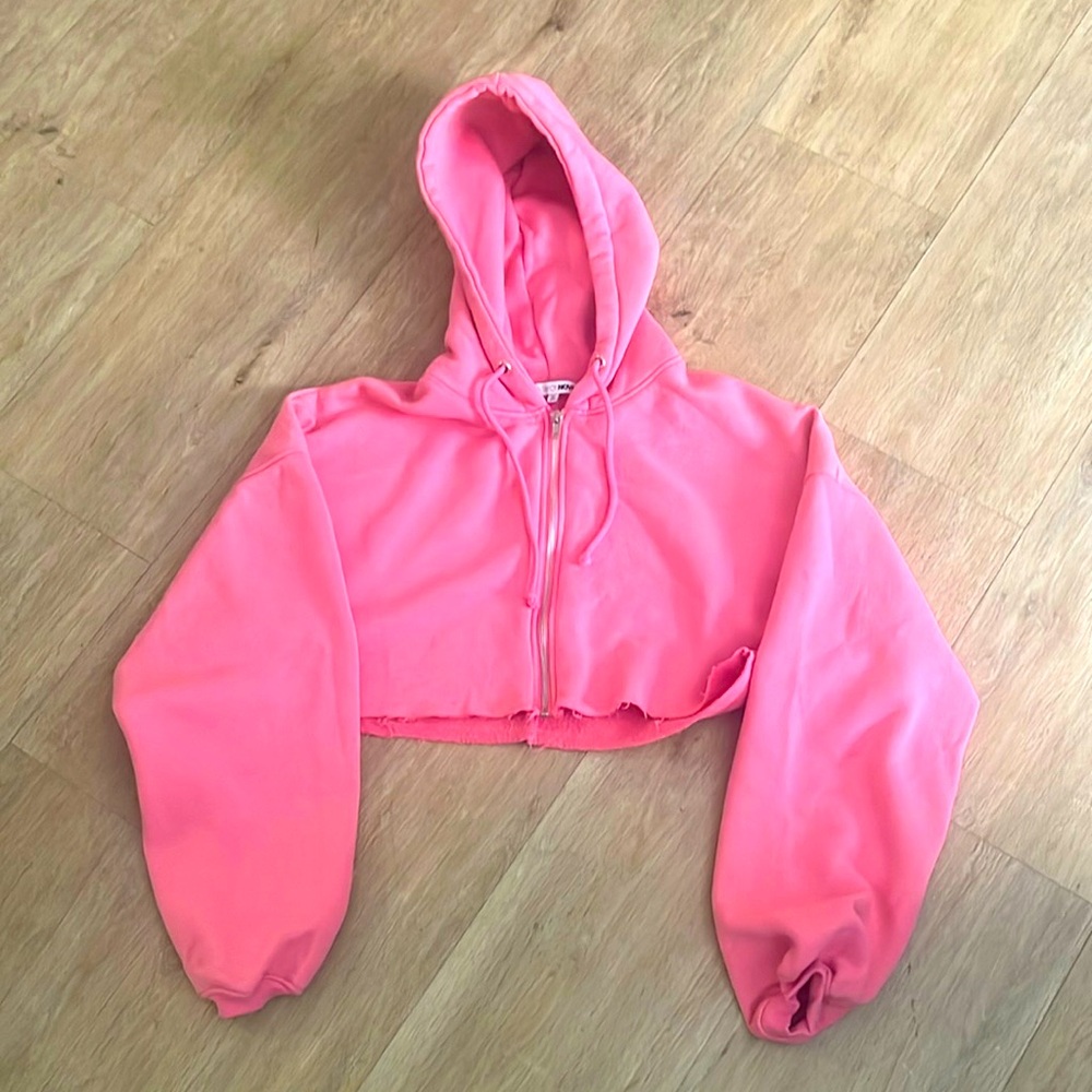 Fashion Nova Hot Pink Zip-Up Sweatshirt